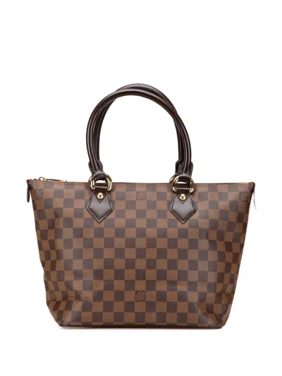Pre-owned Louis Vuitton 2007 Damier Ebene Saleya Pm Handbag In Brown