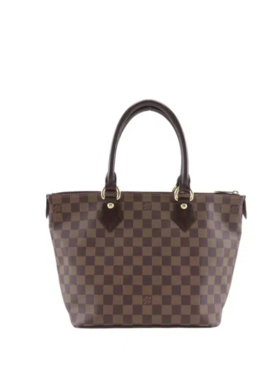Pre-owned Louis Vuitton 2007 Damier Ebene Saleya Pm Handbag In Brown