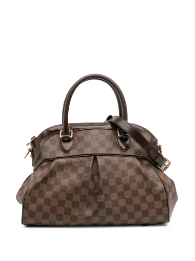Pre-owned Louis Vuitton 2007 Damier Ebene Trevi Pm Satchel In Brown