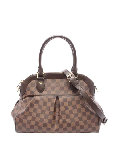 Pre-owned Louis Vuitton 2007 Damier Ebene Trevi Pm Satchel In Brown