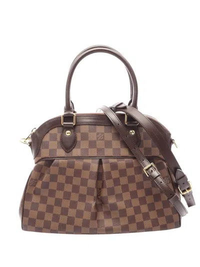 Pre-owned Louis Vuitton 2007 Damier Ebene Trevi Pm Satchel In Brown