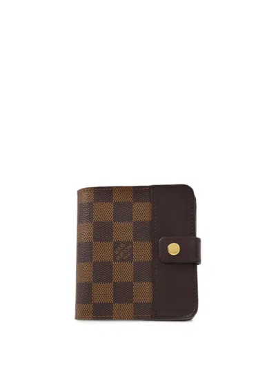 Pre-owned Louis Vuitton 2007 Damier Ebène Wallet In Brown