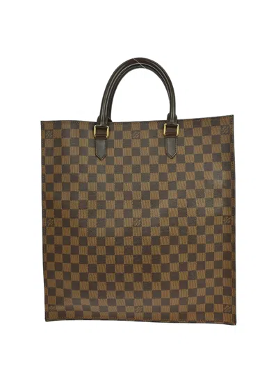 Pre-owned Louis Vuitton 2007 Damier Sac Plat Tote Bag In Brown