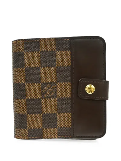 Pre-owned Louis Vuitton 2007 Damier Wallet In Brown