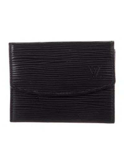 Pre-owned Louis Vuitton 2007 Epi Leather Dentelle Ludlow Wallet In Black