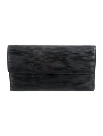 Pre-owned Louis Vuitton 2007 Epi Leather Sarah Wallet In Black