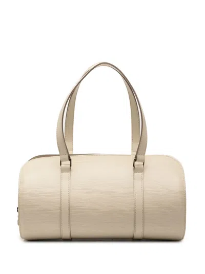 Pre-owned Louis Vuitton 2007 Epi Soufflot Handbag In White