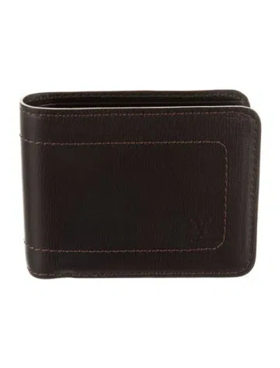 Pre-owned Louis Vuitton 2007 Leather Bifold Wallet In Brown