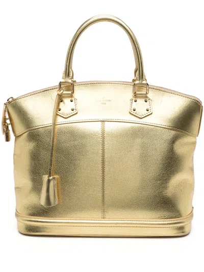 Pre-owned Louis Vuitton 2007  Lockit Mm Tote Bag In Gold