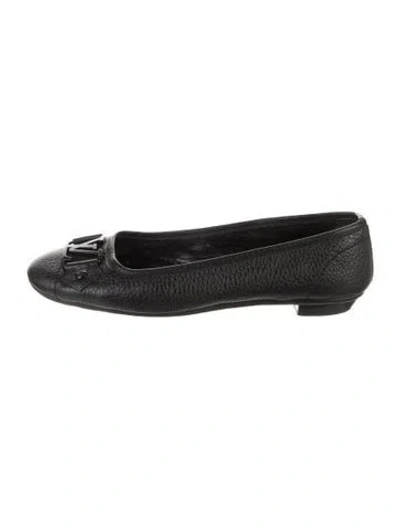 Pre-owned Louis Vuitton 2007 Lv Monogram Ballet Flats In Black