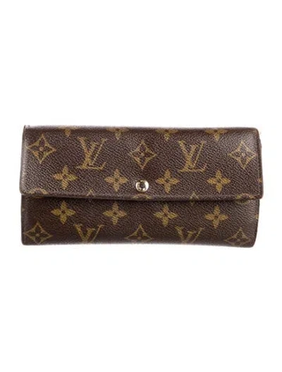 Pre-owned Louis Vuitton 2007 Lv Monogram Pochette Porte-monnaie In Brown