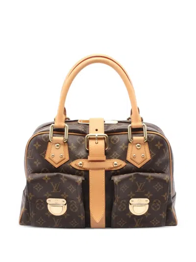 Pre-owned Louis Vuitton 2007 Manhattan Gm Monogram Canvas Handbag In Brown