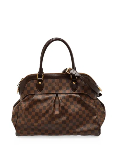 Pre-owned Louis Vuitton 2007 Medium Trevi Damier Ebene Tote Bag In Brown