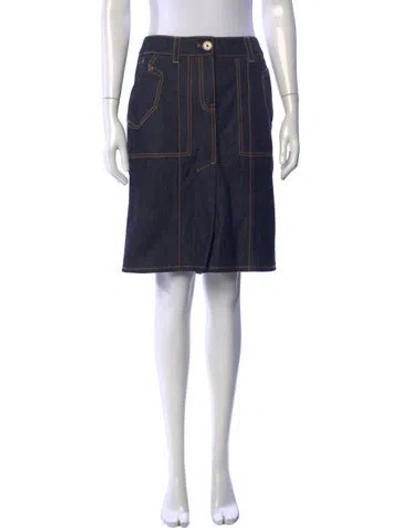 Pre-owned Louis Vuitton 2007 Midi Length Skirt In Blue