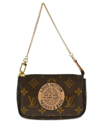 Pre-owned Louis Vuitton 2007 Mini Pochette Accessoires Handbag In Brown