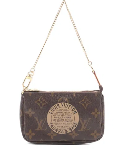 Pre-owned Louis Vuitton 2007 Mini Pochette Accessoires Handbag In Brown