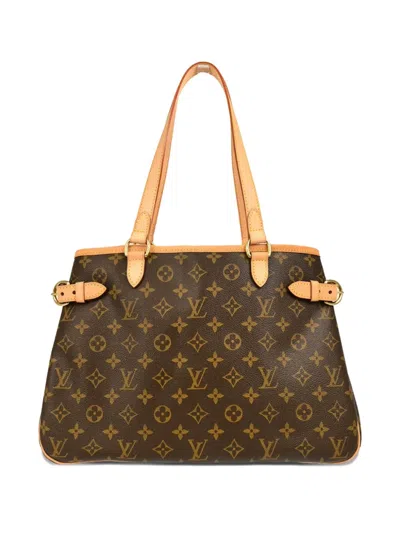 Pre-owned Louis Vuitton 2007 Monogram Batignolles Horizontal Tote Bag In Brown