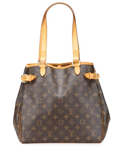 Pre-owned Louis Vuitton 2007 Monogram Batignolles Vertical Tote Bag In Brown