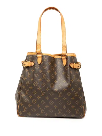 Pre-owned Louis Vuitton 2007 Monogram Batignolles Vertical Tote Bag In Brown