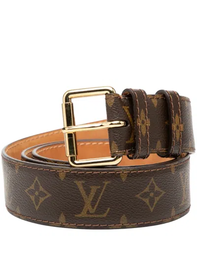 Pre-owned Louis Vuitton 2007 Monogram Belt In Brown