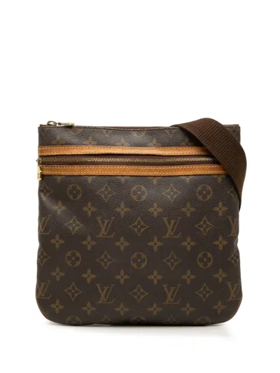 Pre-owned Louis Vuitton 2007 Monogram Bosphore Pochette Crossbody Bag In Brown