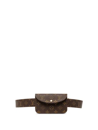 Pre-owned Louis Vuitton 2007 Monogram Ceinture Pochette Solo Belt Bag In Brown