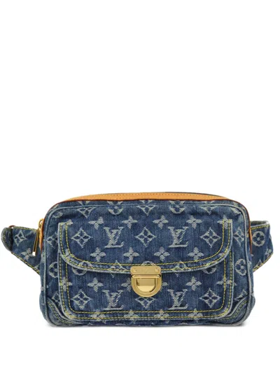 Pre-owned Louis Vuitton 2007 Monogram Denim Belt Bag In Blue