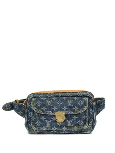 Pre-owned Louis Vuitton 2007 Monogram Denim Belt Bag In Blue