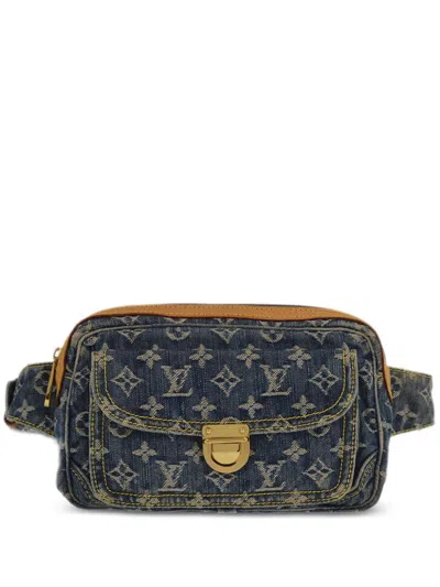 Pre-owned Louis Vuitton 2007 Monogram Denim Belt Bag In Blue