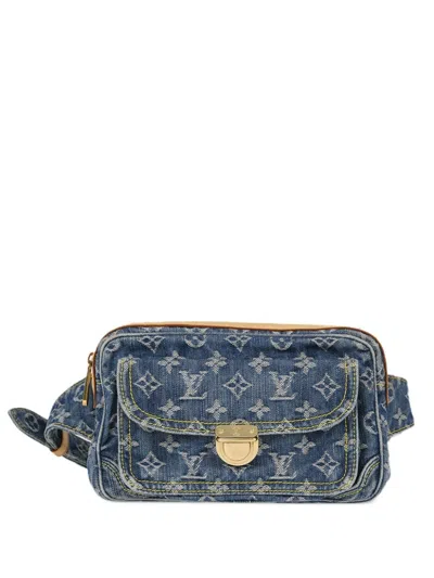 Pre-owned Louis Vuitton 2007 Monogram Denim Belt Bag In Blue
