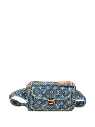 Pre-owned Louis Vuitton 2007 Monogram Denim Bum Bag Belt Bag In Blue