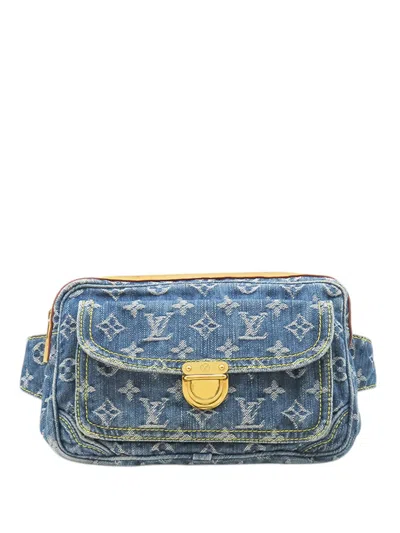 Pre-owned Louis Vuitton 2007 Monogram Denim Bum Bag Belt Bag In Blue