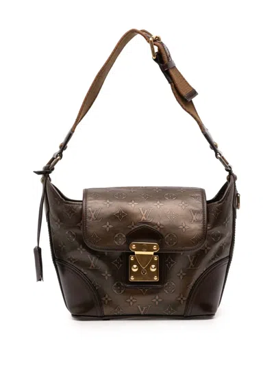 Pre-owned Louis Vuitton 2007 Monogram Embossed Sergent Pm Shoulder Bag In Brown