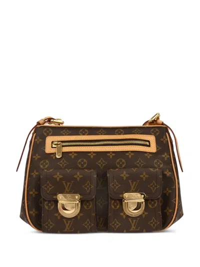 Pre-owned Louis Vuitton 2007 Monogram Hudson Gm Shoulder Bag In Brown