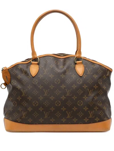 Pre-owned Louis Vuitton 2007 Monogram Lockit Horizontal Handbag In Brown
