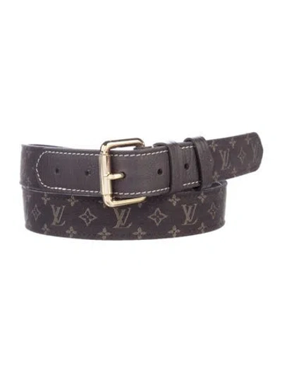 Pre-owned Louis Vuitton 2007 Monogram Mini Lin Pattern Belt In Brown