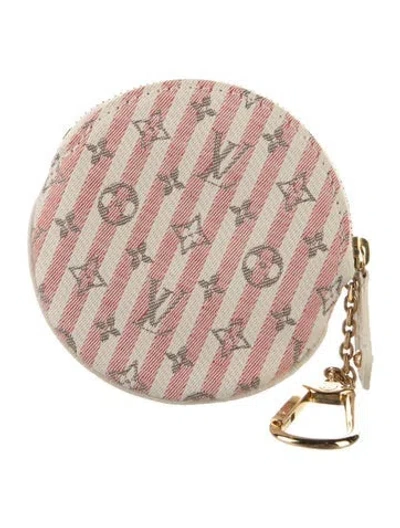 Pre-owned Louis Vuitton 2007 Monogram Mini Lin Pattern Round Coin Purse In Multi