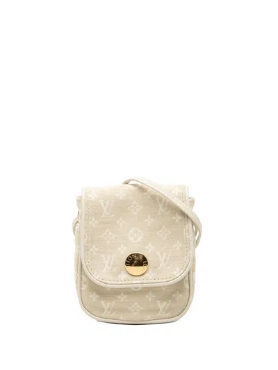 Pre-owned Louis Vuitton 2007 Monogram Mini Lin Pochette Cancun Crossbody Bag In Neutral