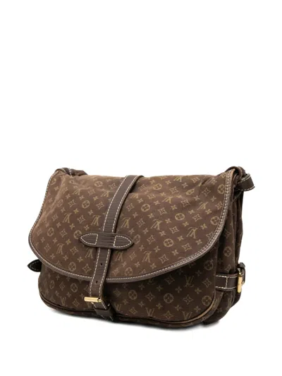 Pre-owned Louis Vuitton 2007 Monogram Mini Lin Saumur 30 Crossbody Bag In Brown