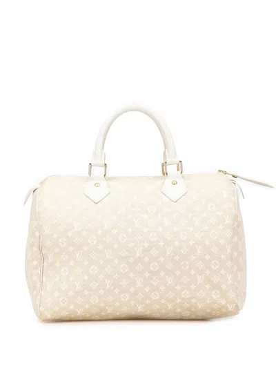 Pre-owned Louis Vuitton 2007 Monogram Mini Lin Speedy 30 Boston Bag In Brown