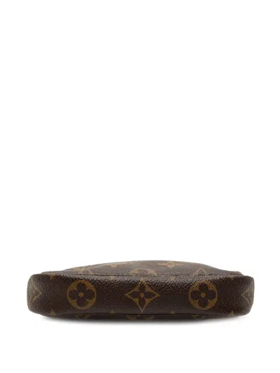 Pre-owned Louis Vuitton 2007 Monogram Mini Pochette Accessoires Handbag In Brown