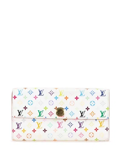 Pre-owned Louis Vuitton 2007 Monogram Multicolore Sarah Wallet Long Wallets In White
