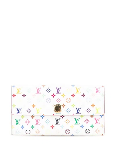 Pre-owned Louis Vuitton 2007 Monogram Multicolore Sarah Wallet Long Wallets In White
