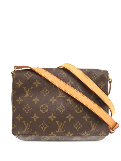 Pre-owned Louis Vuitton 2007 Monogram Musette Tango Long Strap Crossbody Bag In Brown