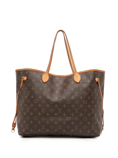 Pre-owned Louis Vuitton 2007 Monogram Neverfull Gm Tote Bag In Brown