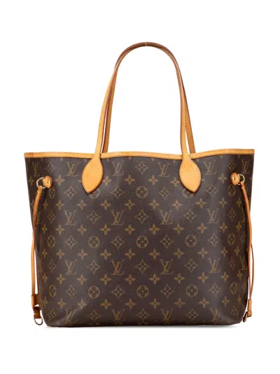 Pre-owned Louis Vuitton 2007 Monogram Neverfull Mm Tote Bag In Brown