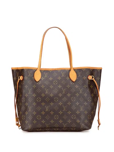 Pre-owned Louis Vuitton 2007 Monogram Neverfull Mm Tote Bag In Brown