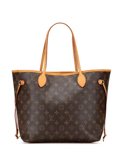 Pre-owned Louis Vuitton 2007 Monogram Neverfull Mm Tote Bag In Brown