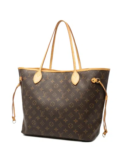 Pre-owned Louis Vuitton 2007 Monogram Neverfull Mm Tote Bag In Brown