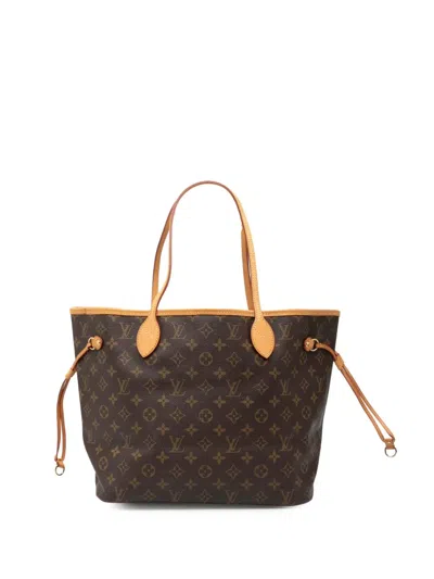 Pre-owned Louis Vuitton 2007 Monogram Neverfull Mm Tote Bag In Brown